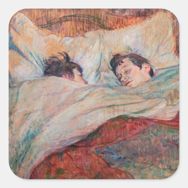 Toulouse-Lautrec - The Bed Square Sticker (Front)