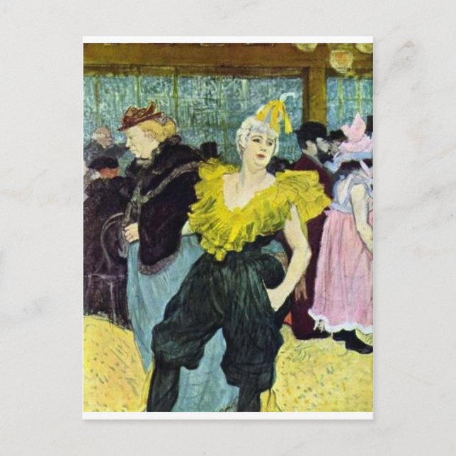 Toulouse Lautrec The Clowness vintage picture, Postcard (Front)