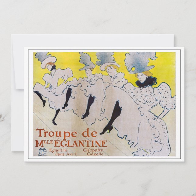 Toulouse-Lautrec - Troupe de Mlle Eglantine Invitation (Front)