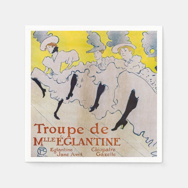 Toulouse-Lautrec - Troupe de Mlle Eglantine Napkin (Front)