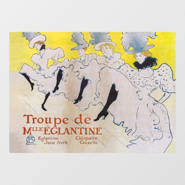 Toulouse-Lautrec - Troupe de Mlle Eglantine Window Cling (Sheet)