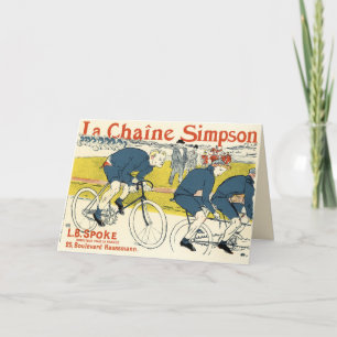 Toulouse-Lautrec - Vintage Bicycle Art Holiday Card