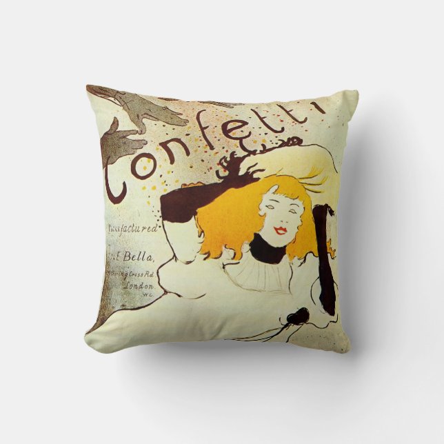 Toulouse-Lautrec Vintage Fine Art Throw Pillow (Front)