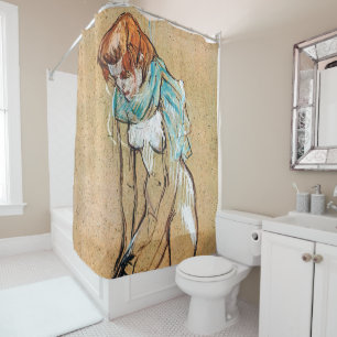 Toulouse-Lautrec - Woman Pulling Up her Stockings Shower Curtain