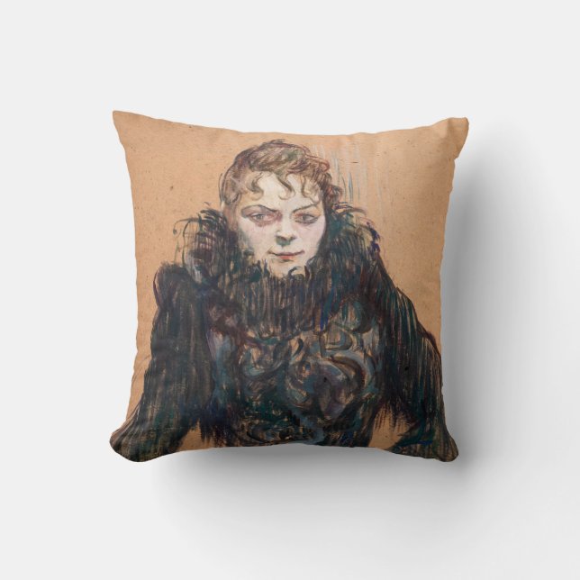 Toulouse-Lautrec - Woman with a Black Boa Cushion (Front)