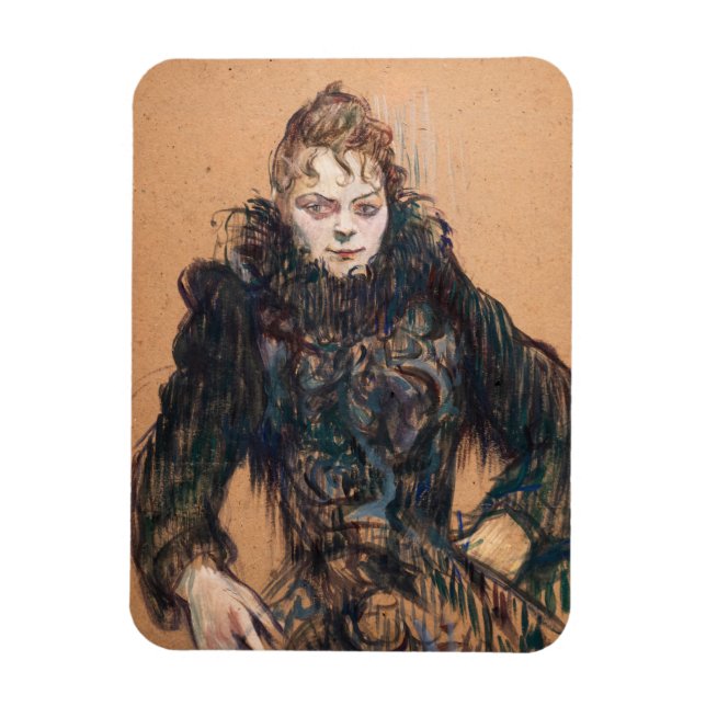 Toulouse-Lautrec - Woman with a Black Boa Magnet (Vertical)