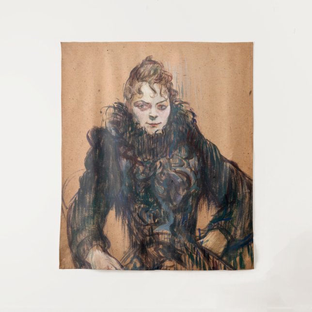 Toulouse-Lautrec - Woman with a Black Boa Tapestry (Front)