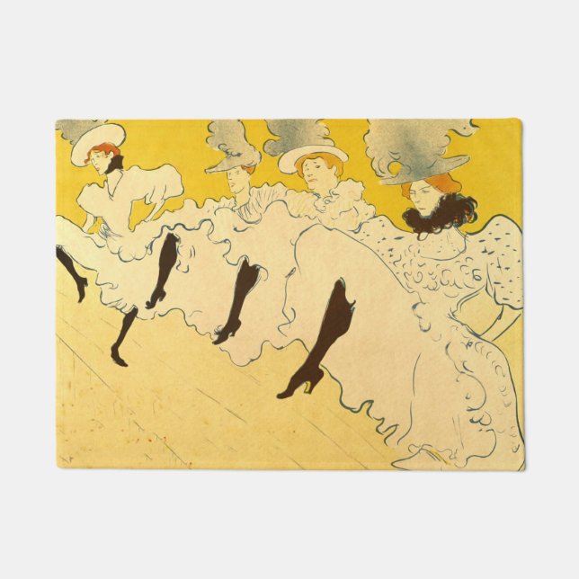 Toulouse Lautrec Yellow Dancing Girl Poster Doormat (Front)
