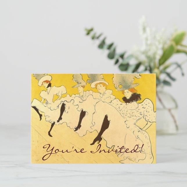 Toulouse Lautrec Yellow Dancing Girl Poster Invitation (Standing Front)