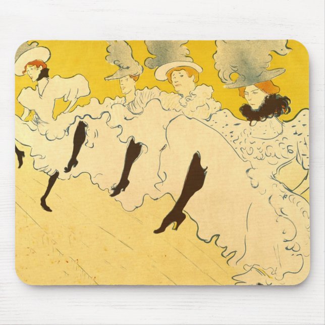 Toulouse Lautrec Yellow Dancing Girl Poster Mouse Mat (Front)
