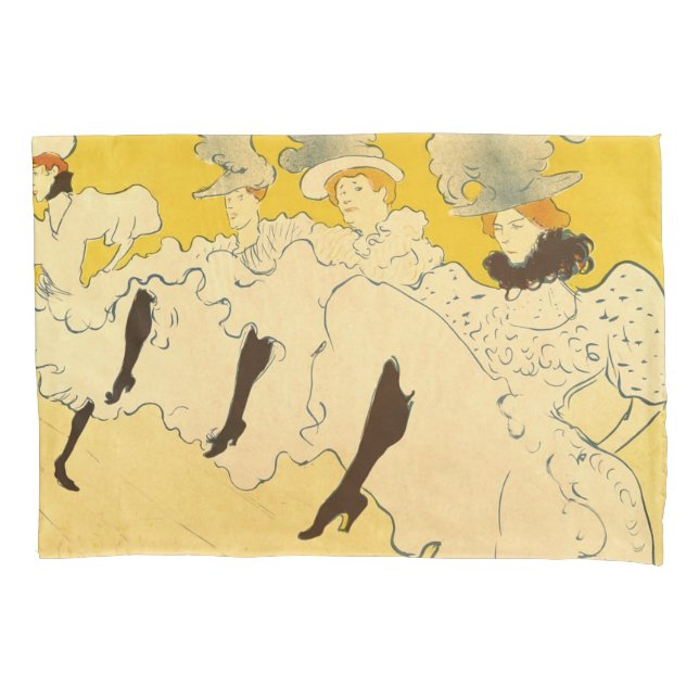 Toulouse Lautrec Yellow Dancing Girl Poster Pillowcase (Front)