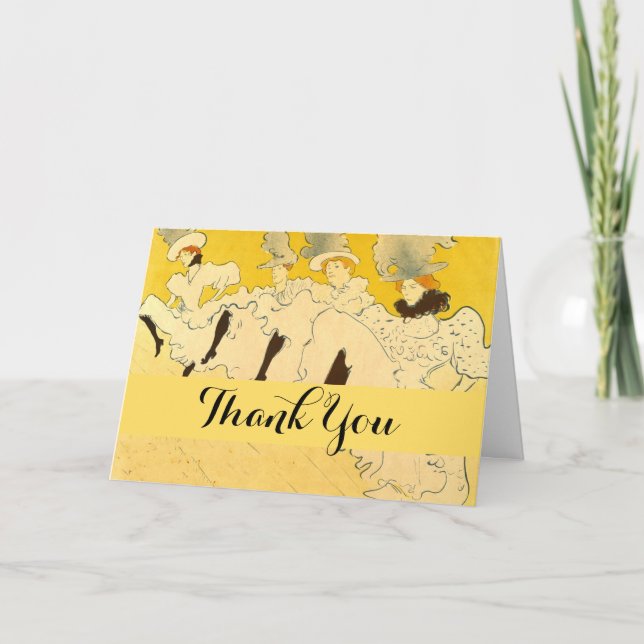 Toulouse Lautrec Yellow Dancing Girl Poster Thank You Card (Front)