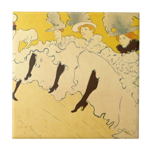 Toulouse Lautrec Yellow Dancing Girl Poster Tile (Front)