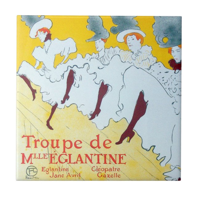 Toulouse Lautrec Yellow Dancing Girl Poster Tile (Front)