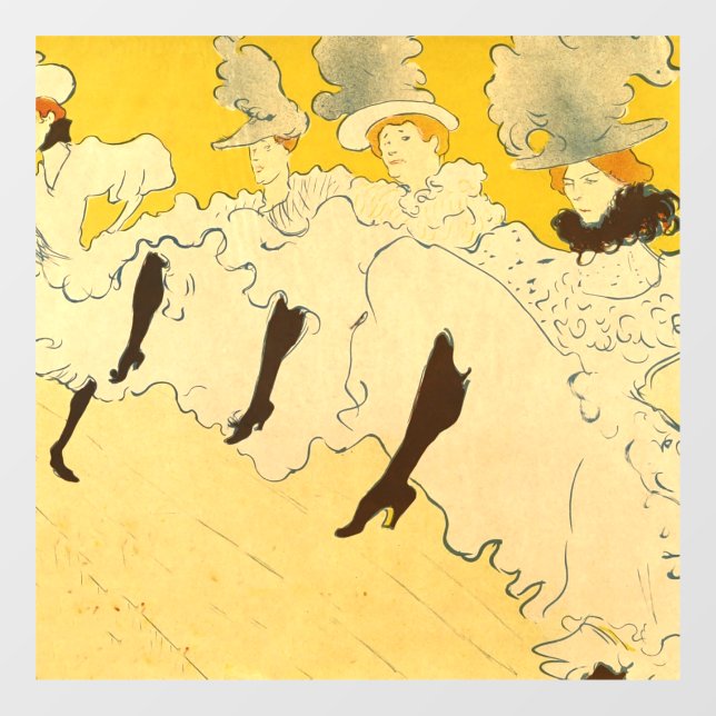 Toulouse Lautrec Yellow Dancing Girl Poster Window Cling (Sheet)
