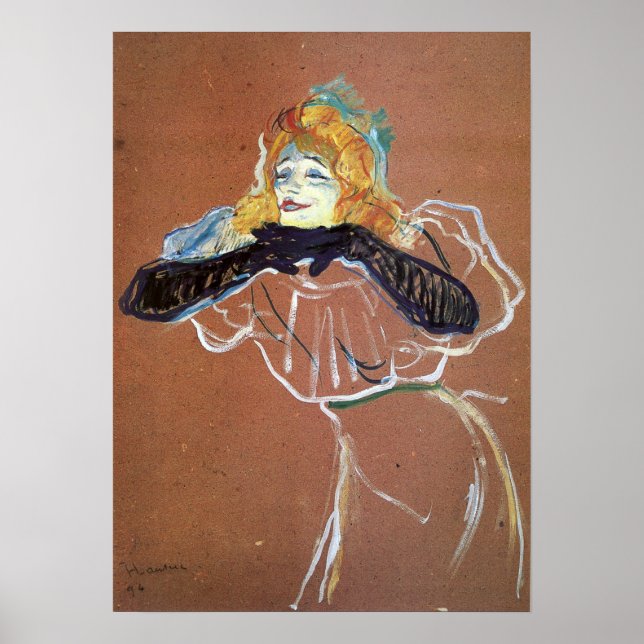 Toulouse-Lautrec - Yvette Guilbert Singing 1894 Poster (Front)