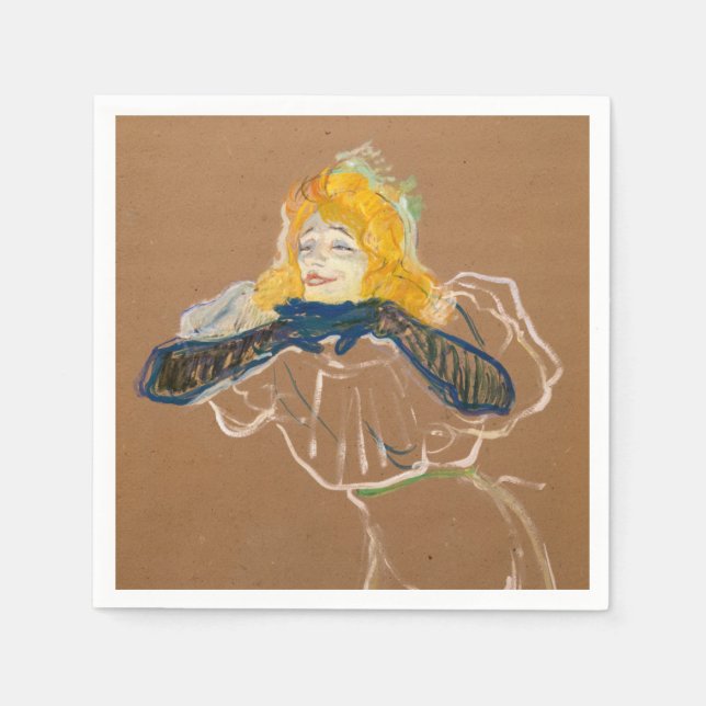 Toulouse-Lautrec - Yvette Guilbert Singing Napkin (Front)