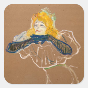 Toulouse-Lautrec - Yvette Guilbert Singing Square Sticker