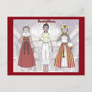 Toumid of Tunisia Paper Doll Postcard