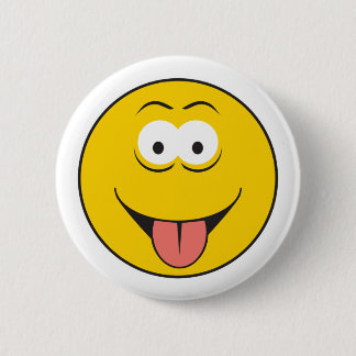 Tounge Out Face 6 Cm Round Badge