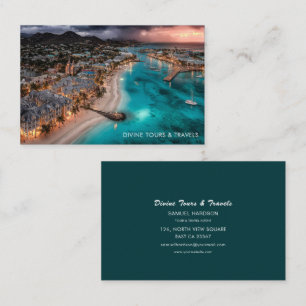 Tour and Travel Agent Antigua Half Moon Bay Photo Business Card