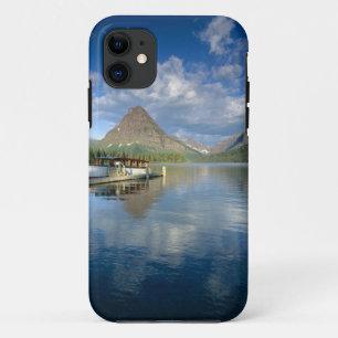 Tour Boat Docked at Two Medicine Lake in Glacier iPhone 11 Case