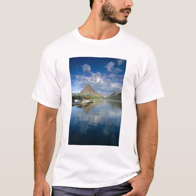 Tour Boat Docked at Two Medicine Lake in Glacier T-Shirt (Front)