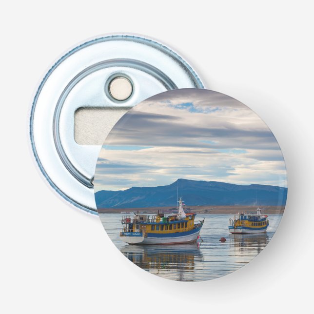 Tour boats on Seno Ultima Esperanza bay Bottle Opener (Front)
