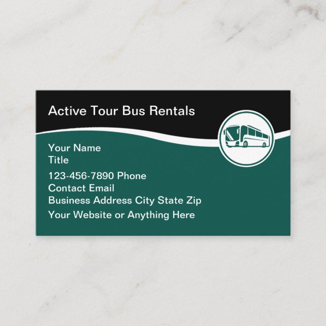 Tour Bus Theme Travel Business Cards (Front)