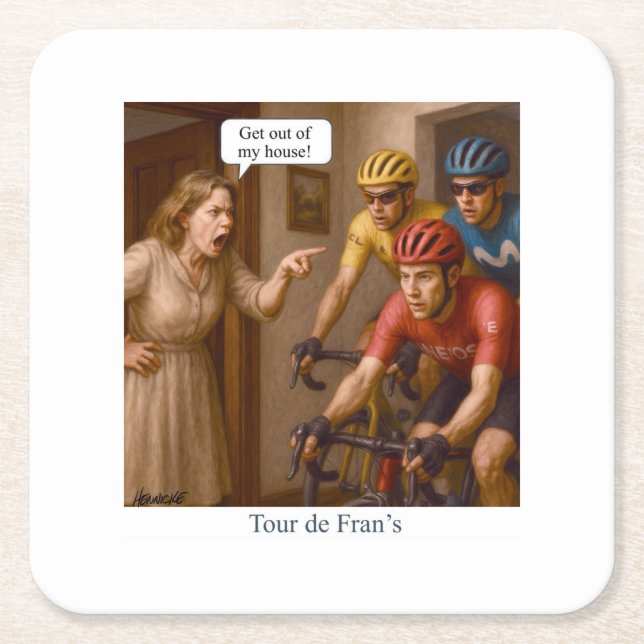Tour de Fran’s Square Paper Coaster (Front)