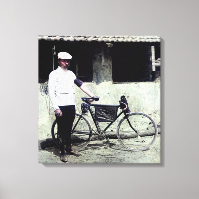 Tour De France 1903 Winner Maurice Garin Colourize Canvas Print (Front)