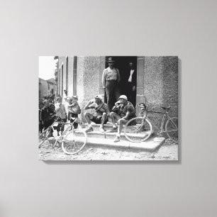 Tour de France 1921 After The Stage Beer Time Canvas Print