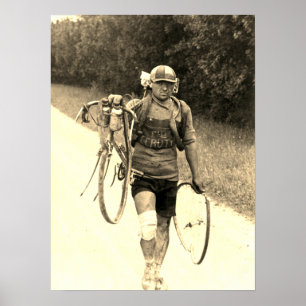 Tour de France 1928 Italian Giusto Cerutti Sepia Poster