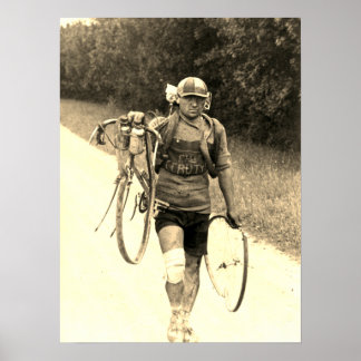 Tour de France 1928 Italian Giusto Cerutti Sepia Poster