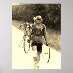 Tour de France 1928 Italian Giusto Cerutti Sepia Poster
