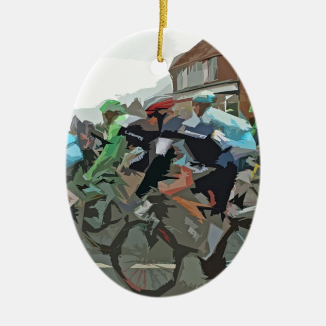Tour De France 2014 Ceramic Tree Decoration (Front)