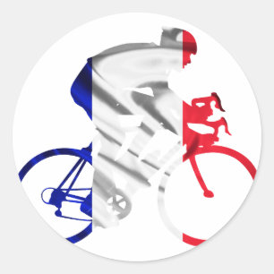 Tour de france cyclist classic round sticker