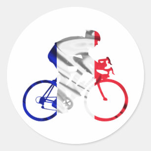 Tour de france cyclist classic round sticker
