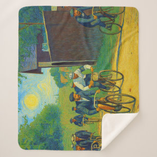 Tour de France First Race 1903 van Gogh Redux Sherpa Blanket