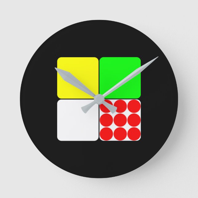 Tour de France Jerseys 3 Black Round Clock (Front)