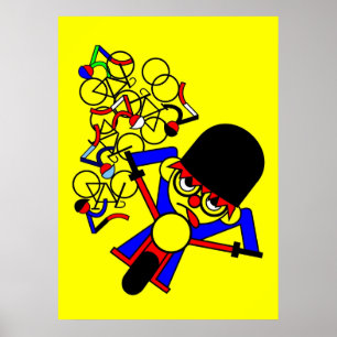 Tour de France Motorcycle Crash into Rider Poster