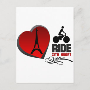 Tour De France Paris Heart Postcard