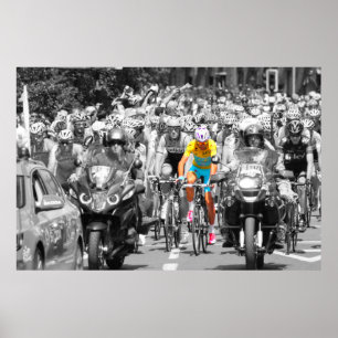 Tour de France Yellow Jersey Peloton Cycling Race  Poster