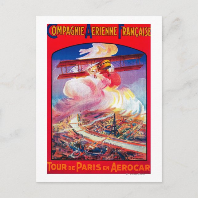 Tour De Paris, France in Aerocar PosterEurope Postcard (Front)