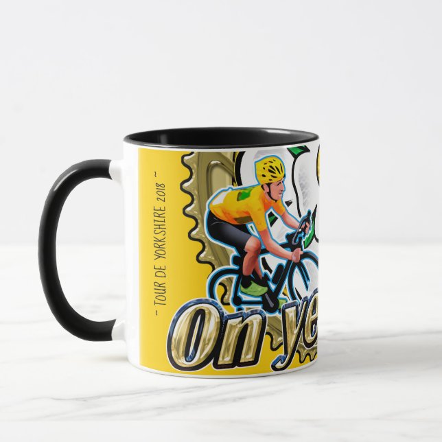 Tour de Yorkshire 2018 ‘On yer Bike’ coffee mug (Left)
