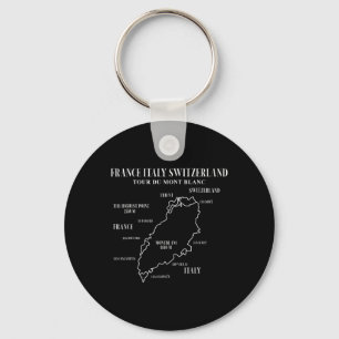 Tour Du Mont Blanc Map France Italy Switzerland Hi Key Ring