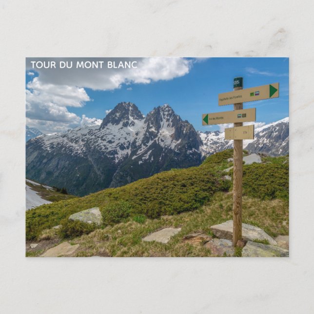 Tour Du Mont Blanc Mountain Travel Photo Postcard (Front)