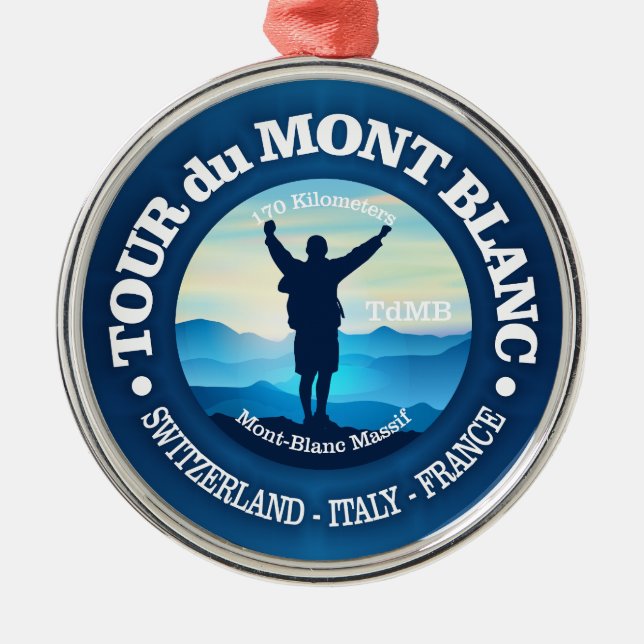 Tour du Mont Blanc (V) Metal Tree Decoration (Front)