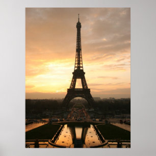 Tour eiffel at sunrise from the trocadero poster