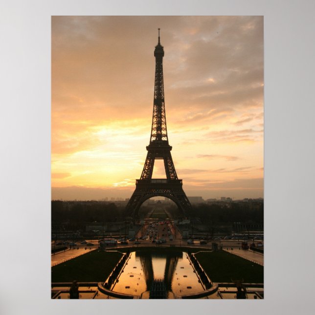 Tour eiffel at sunrise from the trocadero poster (Front)